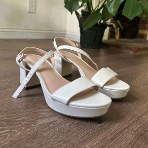 White Pennie Platform Sandals